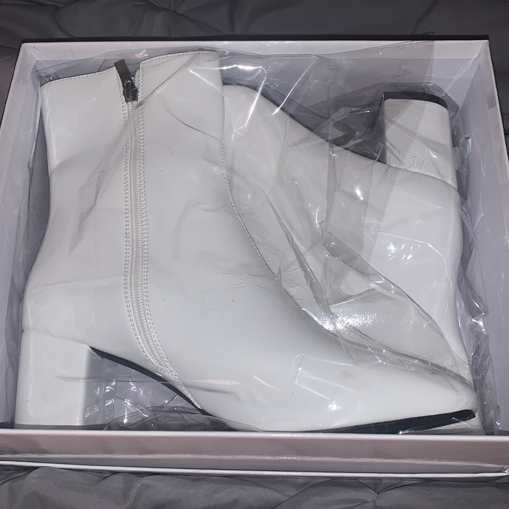 White fashion boots